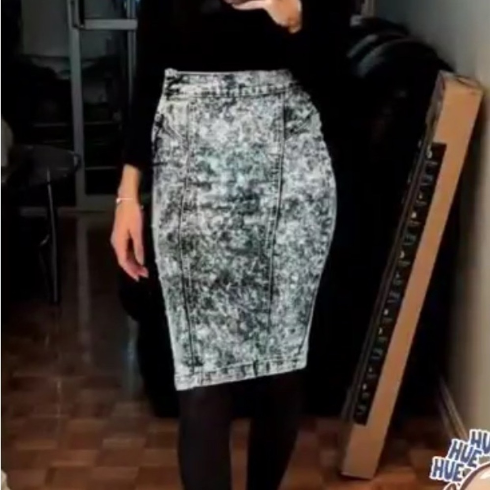 Denim Acid Wash Skirt
